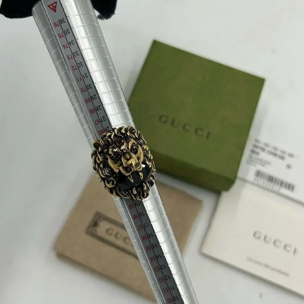 Men's Gucci iconic Lionhead ring size 10 made in Italy